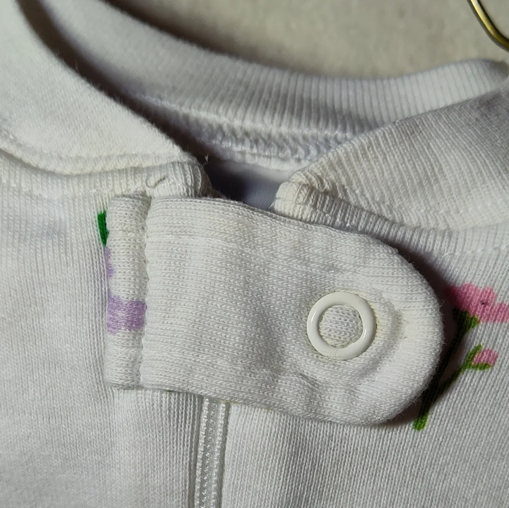 Hanna Andersson Floral Infant Pajamas Zippered 0-6 Mo 50 CM 100% Organic…